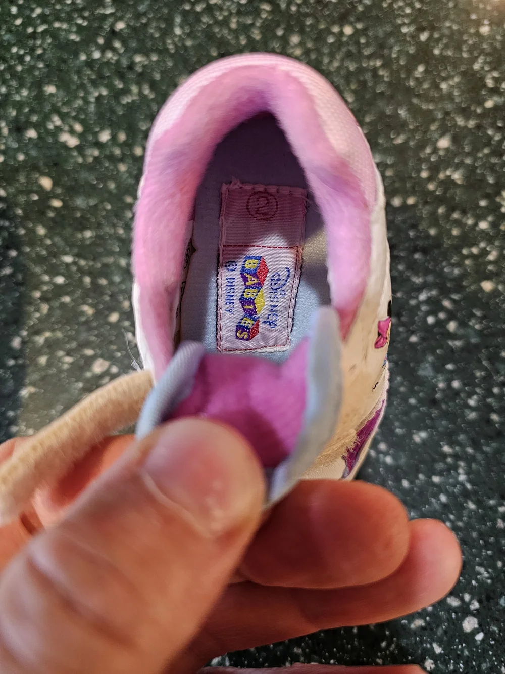Disney Baby White and Pink Minnie Strap Sneakers